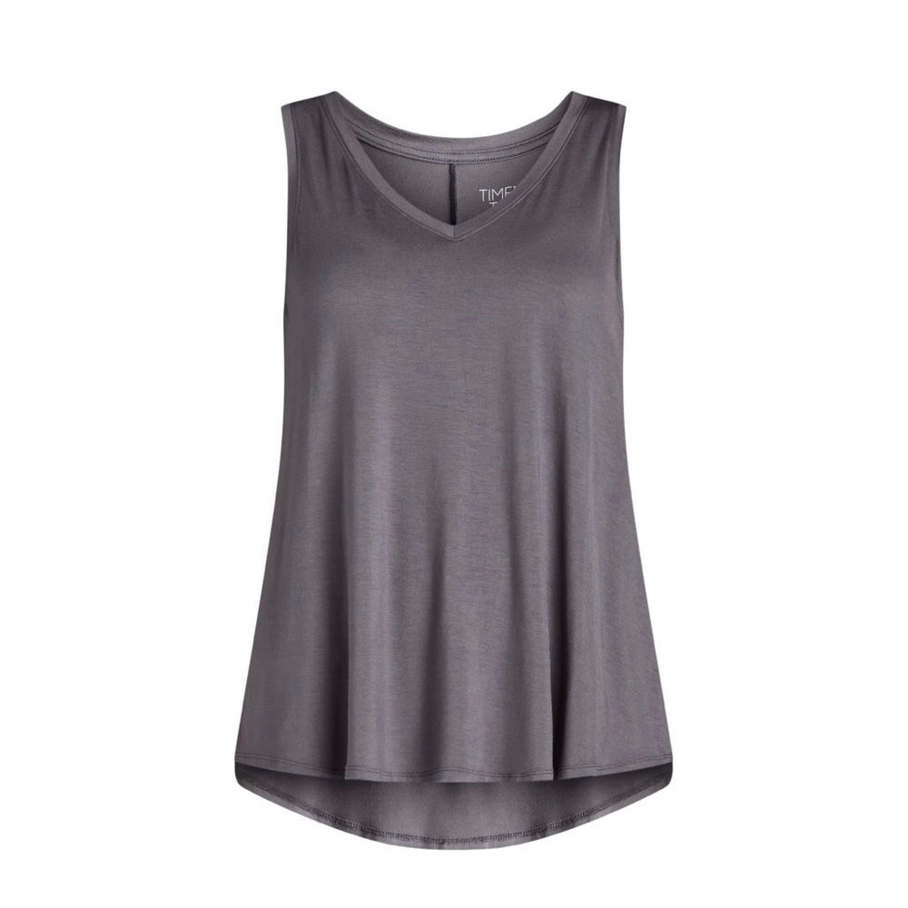 TIME and TRU Womens Tank Top Size Medium 8-10 Relaxed Fit Sleeveless Gray  New - Picture 4 of 7